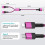 Καλώδιο USB-C 3 τεμαχίων 4FT2 σε 1: Συμβατό με iPhone, Android και Samsung, Πλεγμένο από νάιλον, 3