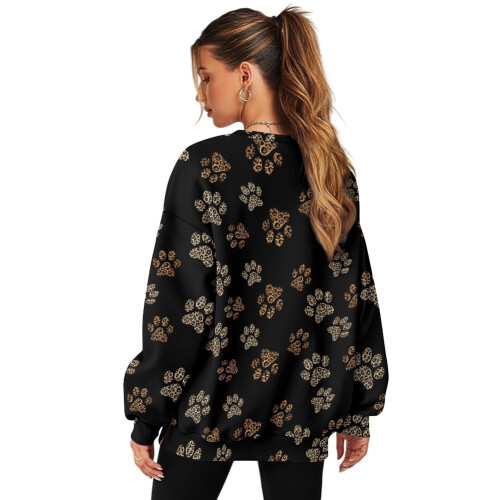 Leopardenmuster Damen-Sweatshirt, langärmelig, Oversize 1