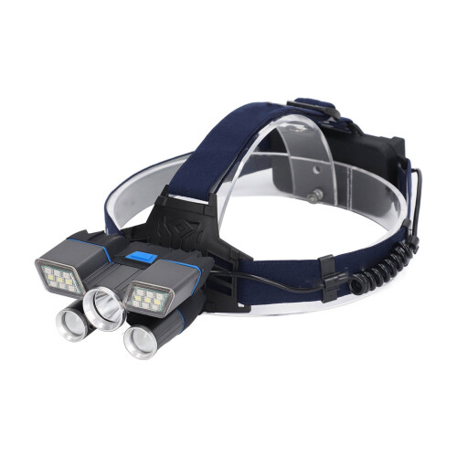 Adjustable Angle Headlamp Super Bright LED Waterproof Rechargeable USB Charging Multiple Lighting Modes Long Range Illumination Hands Free Design For 1