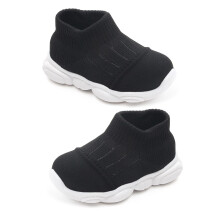 Casual Knitted Toddler Shoes Black Size 15 Non-slip Mesh Rubber