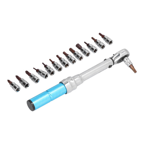 High Surface Hardness Torque Wrench Dual Purpose Push Pull Unlocking Mechanism with Quick Release Button, 1/4Inch Drive Bicycle Maintenance Kit 2