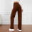 Calça jeans feminina de cintura alta e perna reta, com tecido elástico. 3