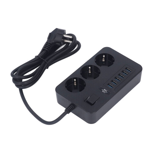 Πολύπριζο τοίχου με θύρες USB Πολύπριζο ταξιδιού γενικής χρήσης 3 υποδοχές EU 6 2