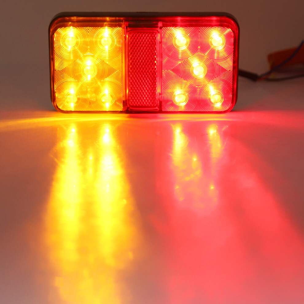2Pcs Universal 10Led Taillight 10-30V For Truck Rv Trailer Red/Yellow 8291388327311