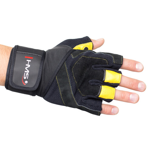 Herren Fitnesshandschuhe Medium, Schwarz/Gelb 2