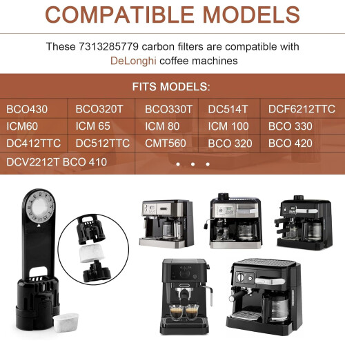 Delonghi Espresso Machine Water Filter 4-Pack Activated 1