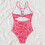 Dame vintage badedragt med ruchingprint 8