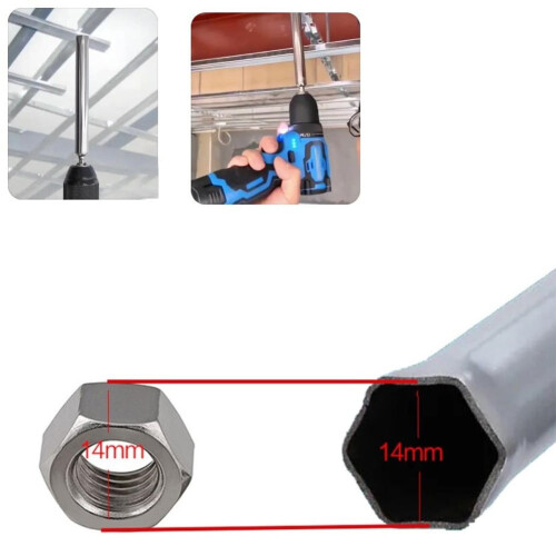 Power Nut Driver Runner Hollow Socket with Hex Shank Fit Long Bolts Ductwork 1