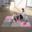 Puzzle Protective Mat, 60x60x1cm, 9-Piece Set, Gray/Pink 6