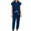 Jogger Scrubs for Women Navy V-Neck Short-Sleeve Solid with 2