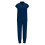Jogger Scrubs for Women Navy V-Neck Short-Sleeve Solid with 4