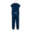 Jogger Scrubs for Women Navy V-Neck Short-Sleeve Solid with 6