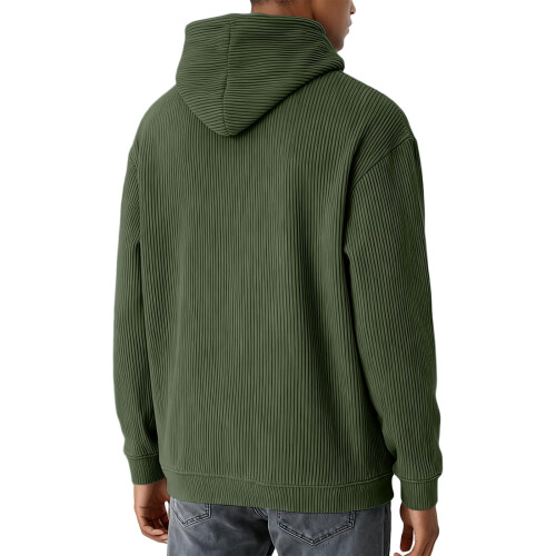 Herren-Kapuzenpullover aus Baumwolle, Militärgrün, Größe XL 2