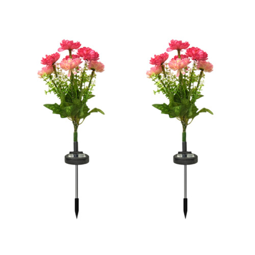2 τεμάχια ηλιακά φώτα χιονιού Lotus 23,6" με 7 κεφαλές, αυτόματο φωτιστικό γείωσης για 1