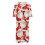 Women's Christmas Print Bathrobe 3/4 Sleeve Red 2X 7