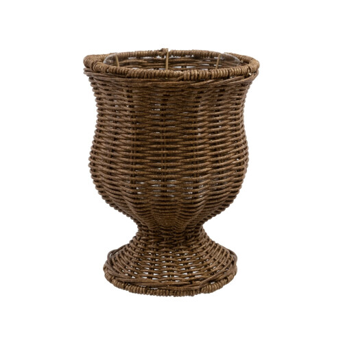 Macetero tejido con forma de copa, 20,5 x 27 cm, marrón. 1