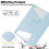 Capa de couro transparente com rotação de 360 e teclado integrado, azul celeste, 11 polegadas, compatível com Samsung Galaxy Tab S9FE. 5