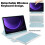Capa de couro transparente com rotação de 360 e teclado integrado, azul celeste, 11 polegadas, compatível com Samsung Galaxy Tab S9FE. 6