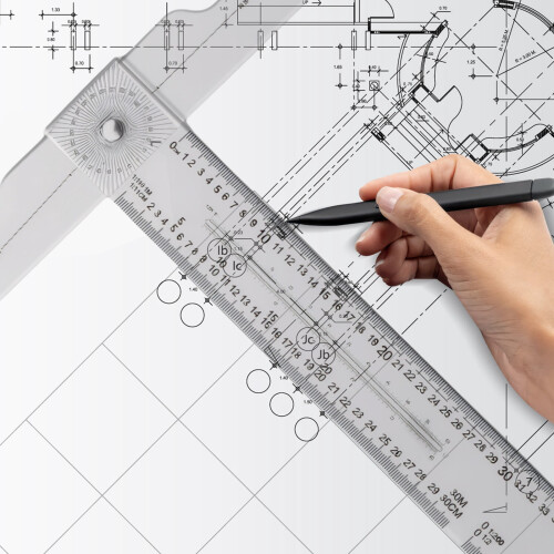 Rotatable T Ruler 24" Measuring T Square for Drawing Office Home Woodworkers 2