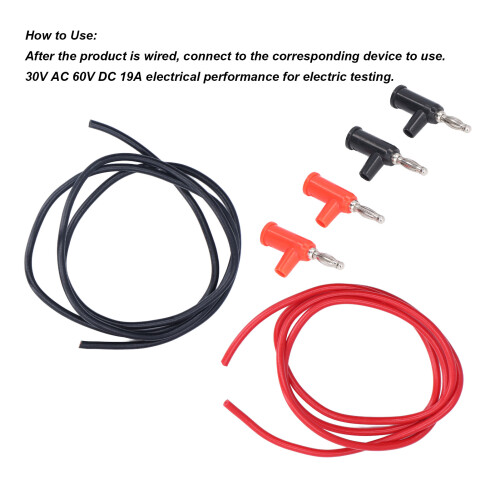 Flexible Silicone Cable Pure Copper Flexible Electrical Test Cable Stackable Banana Plug for School Physics Laboratories Durable and Wear-Resistant 2