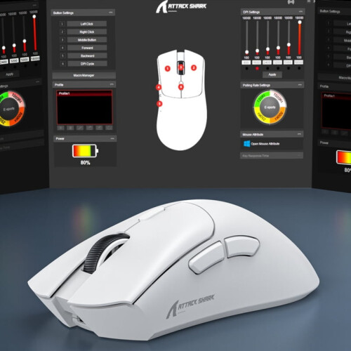Ασύρματο ποντίκι R1Attack Shark για παιχνίδια με Bluetooth, αισθητήρα PAW3311, ρυθμός 2