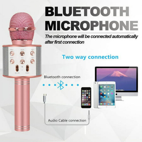 Ασύρματο μικρόφωνο καραόκε Bluetooth για παιδιά 4–15 ετών, μωβ – διασκεδαστικό 2