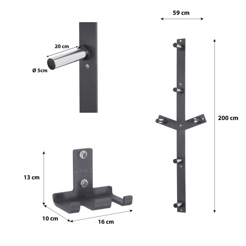 Set di supporti da parete - Supporto per barre e rastrelliera per pesi 2