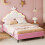 3ft Single Upholstered Bed Velvet with LED Light 6
