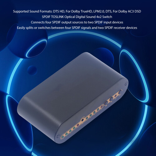 SPDIF Optical 4x2 Switcher 4 In 2 Out, Aluminum 2