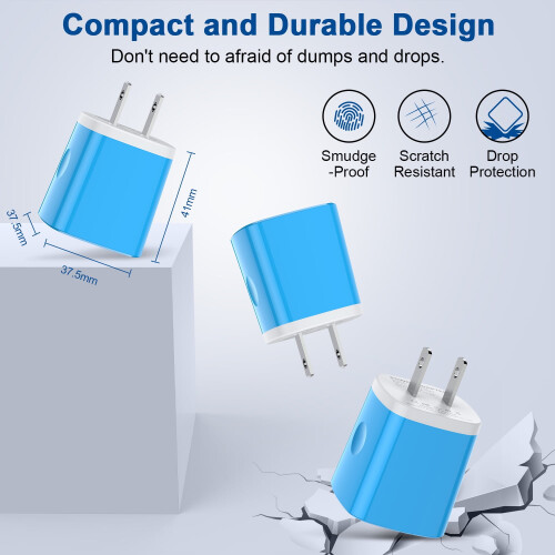 2 θήκες φορτιστή USB + 2 καλώδια (1,8 μέτρα/10 μέτρα) – Συμβατό με iPhone 14/13/12 2