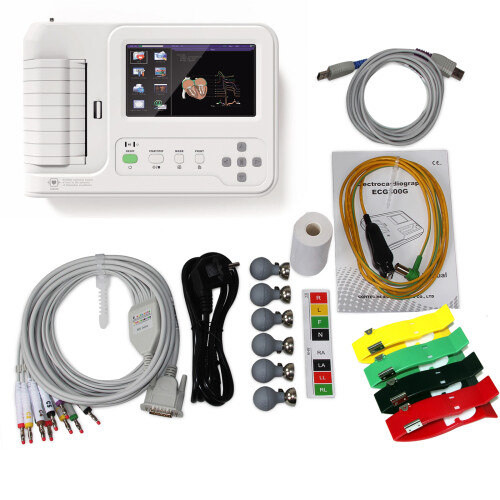6 Channel 12 Lead ECG/EKG Electrocardiograph 2
