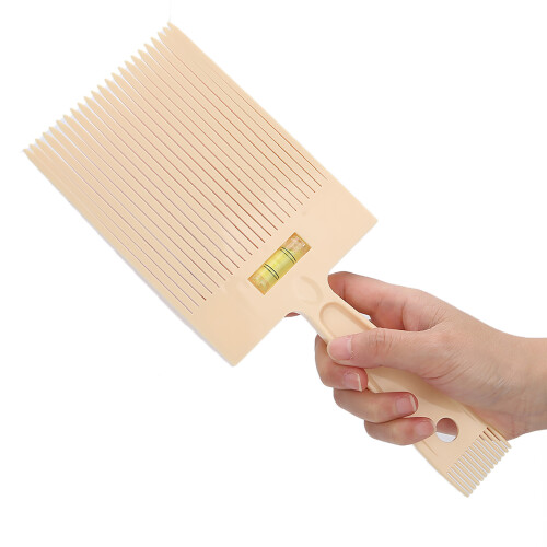 Ergonomic Non Slip Handle Flat Top Guide Comb For Consistent Even Haircuts Versatile Use Compact Design Styling Tool With Liquid Bubble Level 2