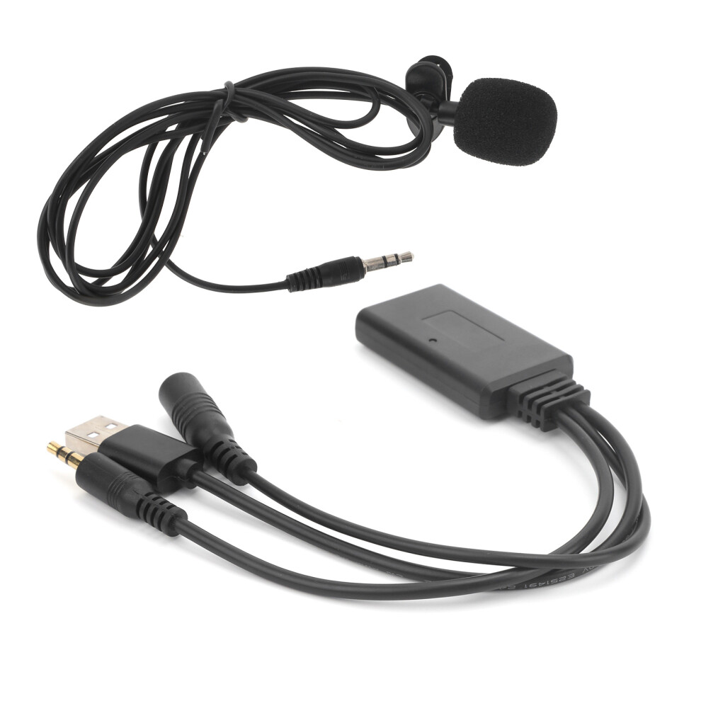 Universal Car Bluetooth Auxin Adapter, 5V-12V, Microphone, Plug & Play 9431391496881