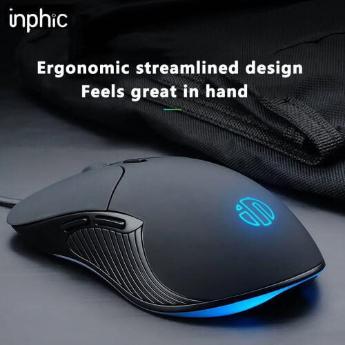 INPHIC B2 USB Wired Mouse Silent Office Gaming Mouse for PC and Laptops 2