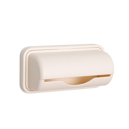 Trash Can Liner Dispenser – Wall-Mount, Bottom-Load, Small Kit, Bathroom Compatible (Beige, One Size) 1