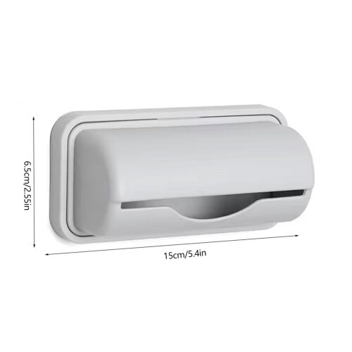 Trash Can Liner Dispenser – Wall-Mount, Bottom-Load, Small Kit, Bathroom Compatible (Beige, One Size) 2