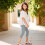 Κολάν Κάπρι για Κορίτσια Παντελόνι Γιόγκα με Ψηλή Μέση 3/4 Μήκος Ελαστικό Άνετο 3