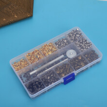 480 Sets Double Cap Rivet Kit for Leather Craft, 4 Colors, 6-12mm