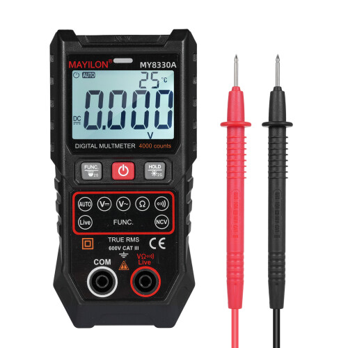 MAYILON Multimetro Digitale TRMS 4000 Count, Auto/Manuale, LCD Retroilluminato 2