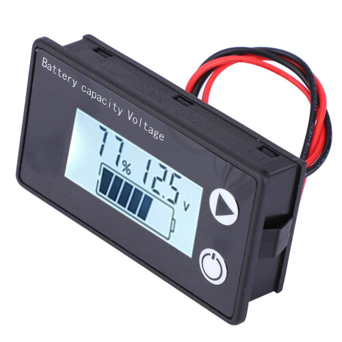 Easy to Read Battery Capacity Indicator Digital Voltmeter Tester LCD Display Backlight Waterproof Monitor Gauge Voltage Meter Lithium Ion Indicator 1