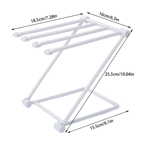 4-Arm Folding Dishcloth Drying Rack – Vertical Towel Stand, Space-Saving & Quick-Drying, Compatible with Kitchen Countertops 1