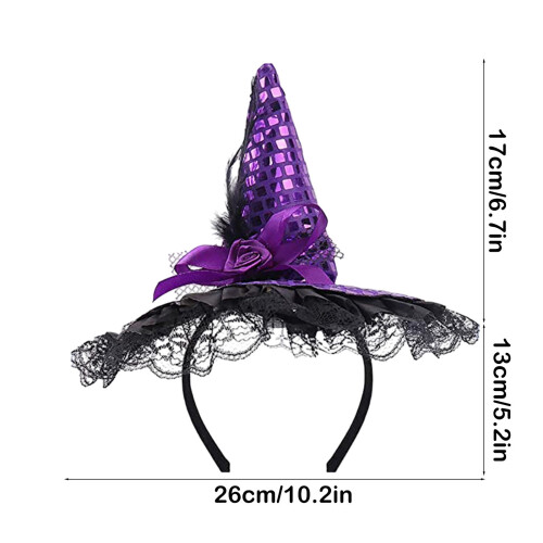 Lilla heksehat pandebånd til Halloween kostume 1