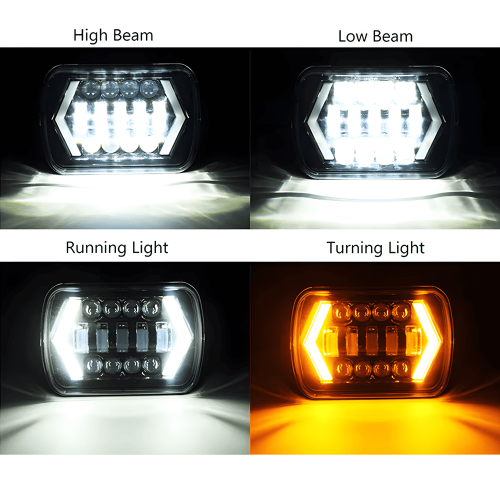 LED Headlights Hi/Lo Beam Halo for Peterbilt 357 378 379 1