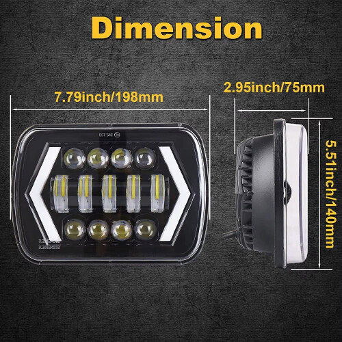 Προβολείς LED υψηλής/χαμηλής δέσμης Halo για Peterbilt357 378 379 2