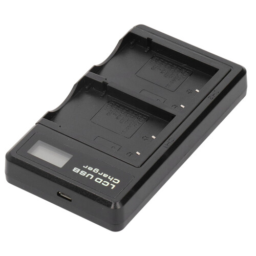 Έξυπνος φορτιστής διπλής μπαταρίας LCD USB τύπου C, είσοδος Micro USB για μπαταρίες 2