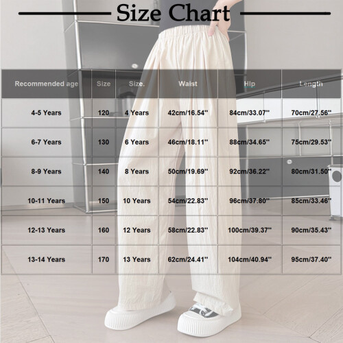 Παιδικό παντελόνι Palazzo Harem με φαρδιά μπατζάκια, χαλαρό, ελαστική μέση και τσέπες, 2