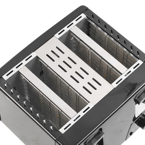 Black Toaster 4 Slice Variable Browning Defrost Reheat Extra Wide Slot 2