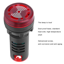 AD16‑22SM 12V Rote LED-Schaller Blink-Alarmsignallicht 22mm