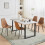 AINPECCA Set of 2 Dining Chairs PU khaki Padded Kitchen 7