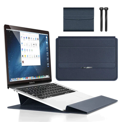 Capa para laptop de 13 a 14 polegadas com suporte, revestimento em couro PU, fecho magnético, resistente a arranhões – compatível com MacBook, 1
